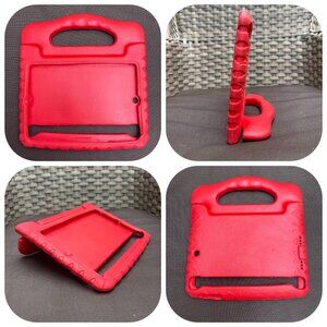 iPad Case Shockproof Foam Cover w/Handle Smart Stand Red Durable